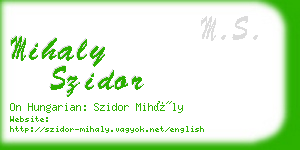 mihaly szidor business card